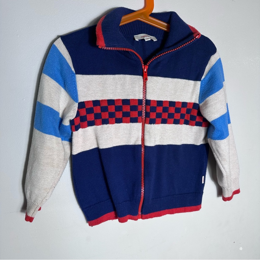 Catimini Blue and Red Striped Kids Jacket